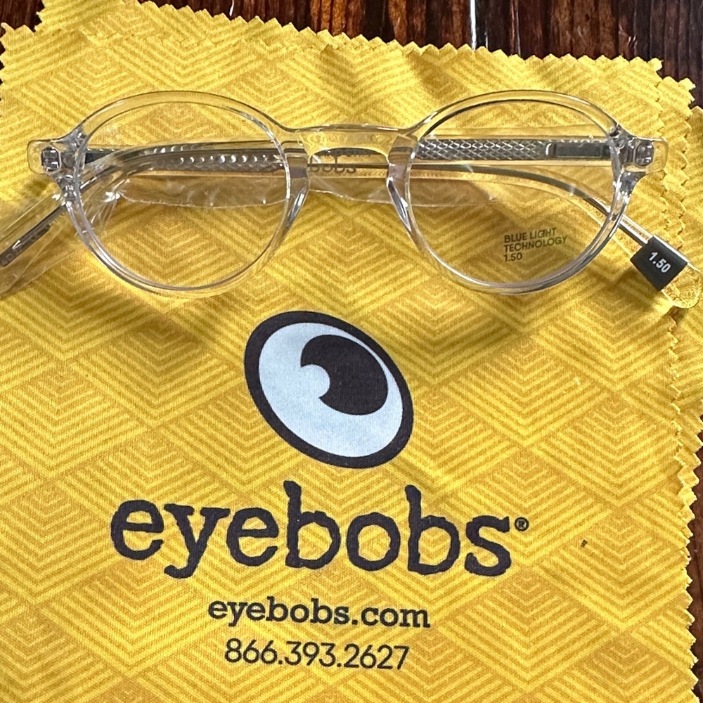 Eyebobs Clear Blue Light Glasses 1.5 readers